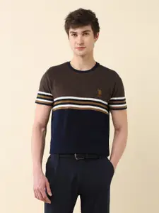 U.S. Polo Assn. Men Colourblocked Round Neck Cotton T-shirt