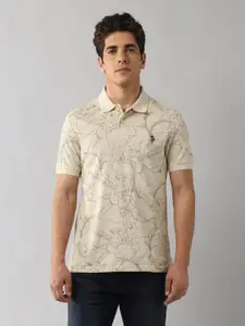 U.S. Polo Assn. Denim Co. Men Graphic Printed Polo Collar Cotton Slim Fit T-shirt