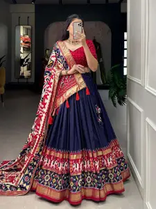 BAESD Printed Semi-Stitched Lehenga & Unstitched Blouse With Dupatta