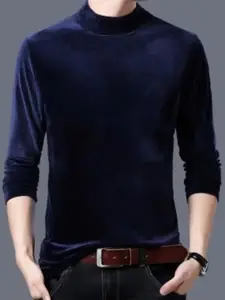 StyleCast Men Solid High Neck Long Sleeve T-shirt