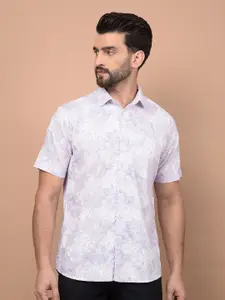 Crimsoune Club Men Classic Slim Fit Floral Printed Casual Shirt