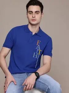 Moda Rapido Men Typography Printed Polo Collar Cotton T-shirt