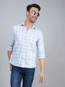 Crimsoune Club Men Classic Slim Fit Tartan Checked Casual Shirt