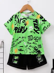 INCLUD Boys Printed T-shirt With Shorts