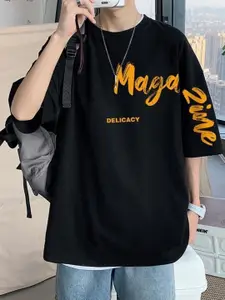 StyleCast Men Typography Printed Round Neck Cotton Oversized T-shirt