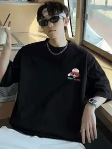 StyleCast Men Graphic Printed Round Neck Cotton Oversized T-shirt