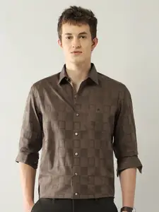 Arrow New York Men Slim Fit Spread Collar Textured Cotton Formal Shirt