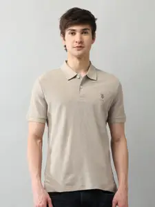 U.S. Polo Assn. Denim Co. Men Self Design Polo Collar Cotton T-shirt