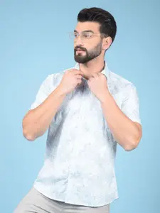 Crimsoune Club Men Classic Slim Fit Floral Printed Casual Shirt