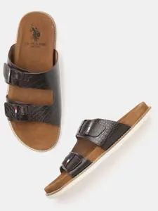 U.S. Polo Assn. Men Leather Comfort Sandals