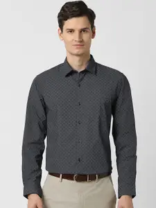 Peter England Men Slim Fit Spread Collar Micro Ditsy Printed Cotton Formal Shirt