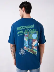 SPYKAR Men Graphic Printed Oversized Cotton T-shirt
