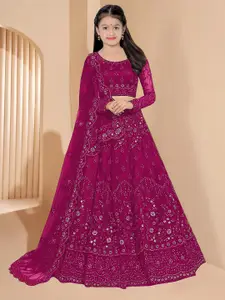 BAESD Embroidered Sequnnied Semi-Stitched Lehenga & Unstitched Blouse With Dupatta