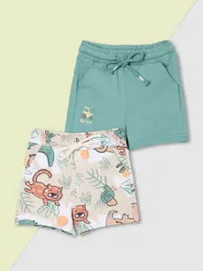max Pack Of 2 Boys Printed Cotton Shorts
