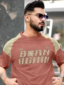 Maniac Men Typography Printed Round Neck Cotton Relaxed Fit T-shirt