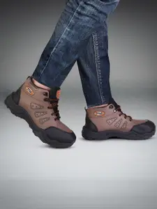 DRACKFOOT Men Leather Running Non-Marking Shoes