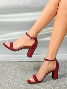 GLO GLAMP Women Suede Block Heel Sandals