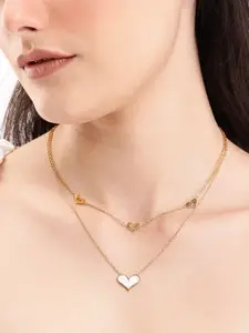 DressBerry Heart Shaped Pendant Layered Necklace