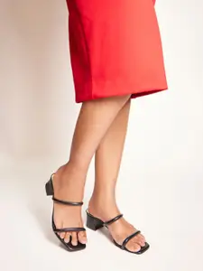 CAI Black Two Strap Heels