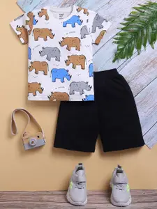 Toonyport Boys Animal Printed Pure Cotton T-shirt With Shorts