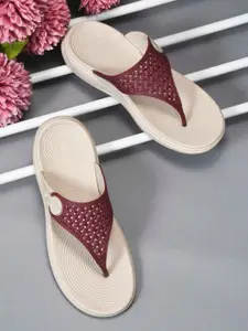 Slipover Women Self Design Thong Flip-Flops