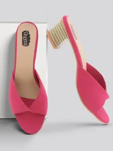 TAYDOL Women Pumps Open Toe Block Heels