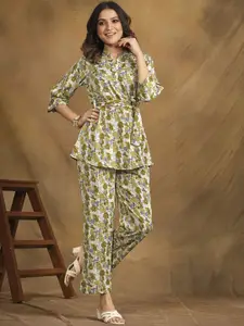 all about you Printed V-Neck Top With Trouser