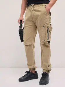 THE BEAR HOUSE Men's Cotton Solid Regular Fit Cargos