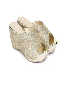 MONAQI Embellished Wedge Heel Sandals