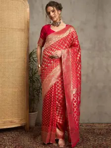 Anouk Woven Design Zari  Bandhani Saree