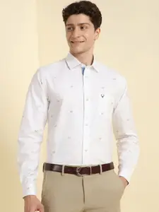 Allen Solly Graphic Printed Spread Collar Pure Cotton Formal Shirt