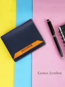 Provogue Men PU Two Fold Brand Logo Printed Wallet