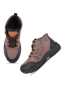 PENNEN Men Leather Lace-Ups Running Non-Marking Shoes