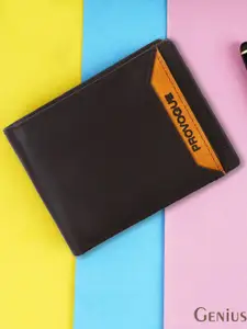 Provogue Men Typography PU Two Fold Wallet
