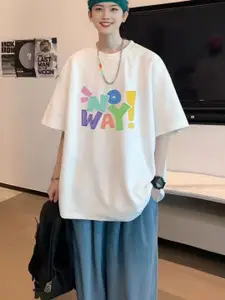 StyleCast Men Typography Printed Round Neck Cotton Oversized T-shirt