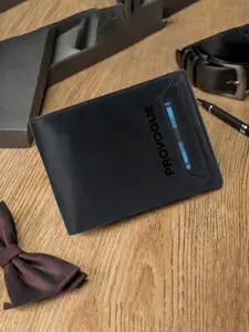 Provogue Men Brand Logo Printed Flap Coin Pocket Two Fold Wallet