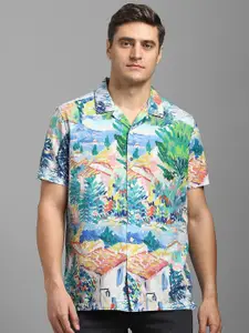 Louis Philippe Jeans Slim Fit Abstract Printed Opaque Casual Shirt