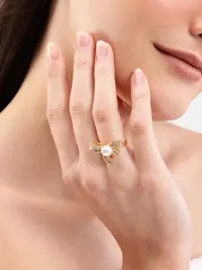 DressBerry Stone & Beads Studed Finger Ring