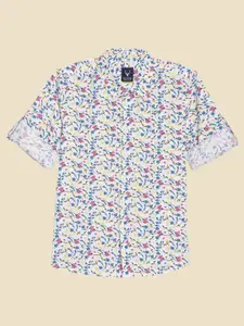 Allen Solly Junior Boys Slim Fit Spread Collar Floral Printed Cotton Casual Shirt