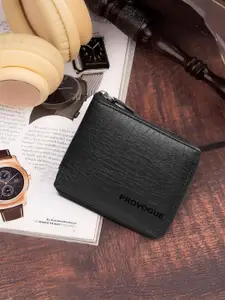 Provogue Men Textured PU Zip Around Wallet