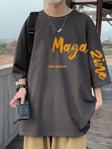 StyleCast Men Typography Printed Round Neck Cotton Oversized T-shirt