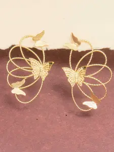 Mali Fionna Gold-Plated Contemporary Shaped Drop Earrings