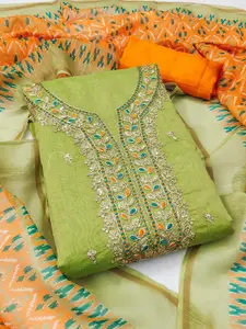 HMP Fashion Floral Embroidered Sequinned Unstitched Dress Material