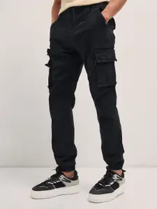 THE BEAR HOUSE Men Cotton Solid Regular Fit Cargos Trouser
