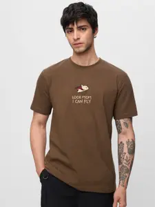 The Souled Store Typography Printed Round Neck Cotton T-shirt