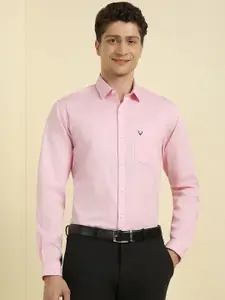 Allen Solly Men Slim Fit Spread Collar Textured Cotton Formal Shirt