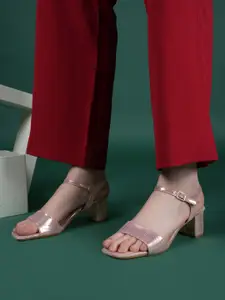 DressBerry Women Open Toe Block Heel Sandals with Buckles