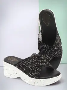 H.M. LADIES FOOTWEAR Woven Design Wedge Heel Sandals