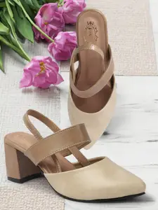 Denill Women Pointed Toe Block Heel Pumps