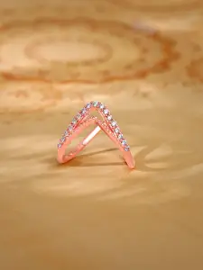 GIVA 925 Sterling Silver Rose Gold Plated Zircon Studded Sparkling Spirits Vanki Ring